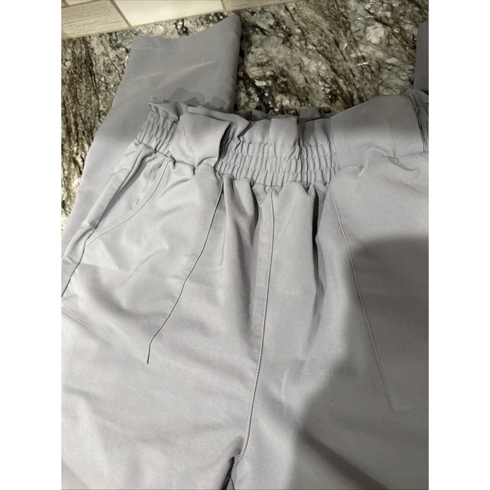 Grace Karin Women's Gray Pants Wide Elastic Waist Regular Sz M High Waisted - Picture 2 of 9